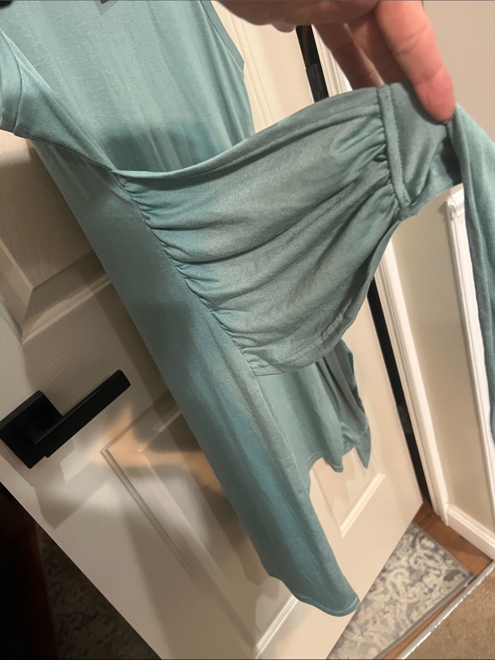 Knot-Front Midi Dress in Sage Green - Picture 7 of 10